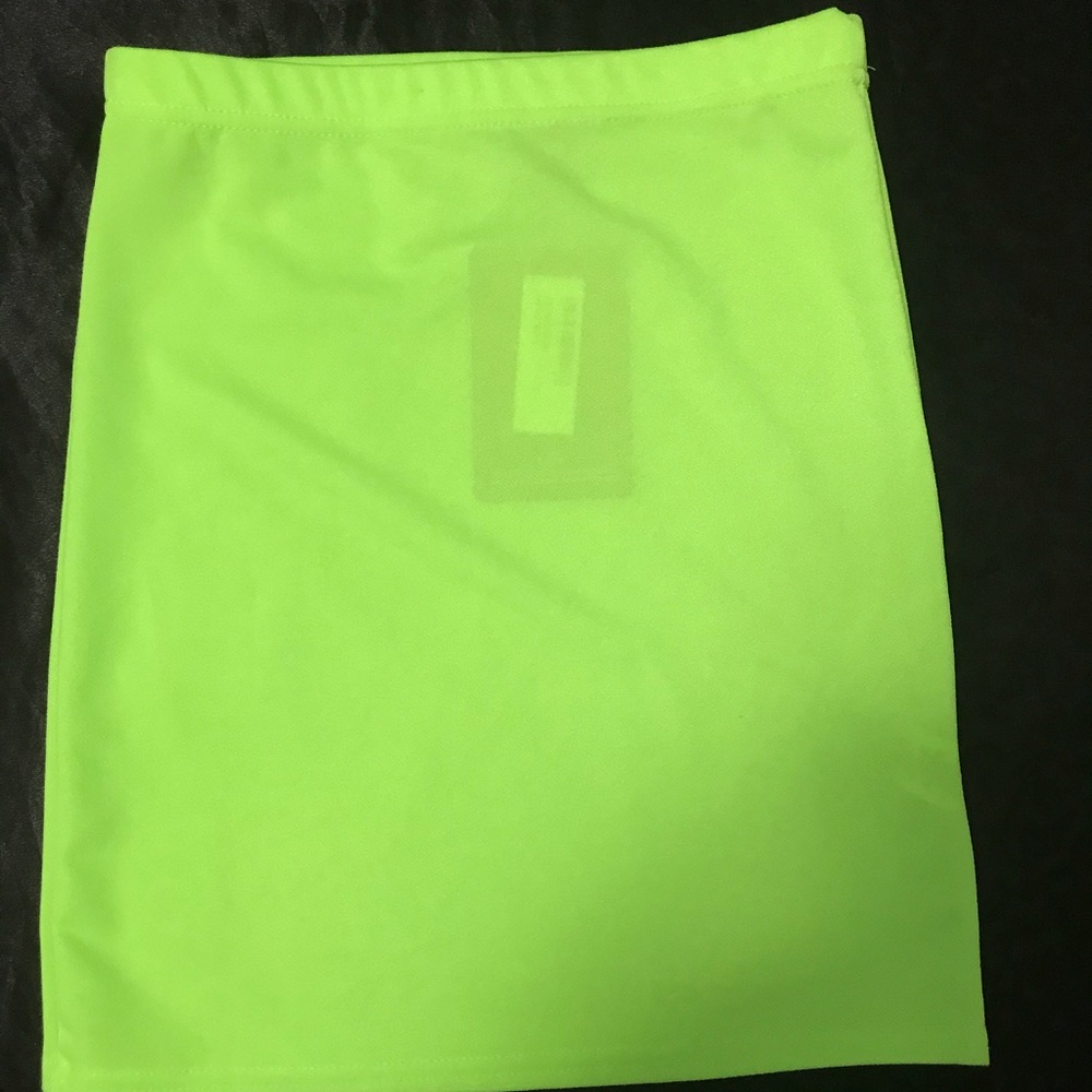 Lime green mini skirt